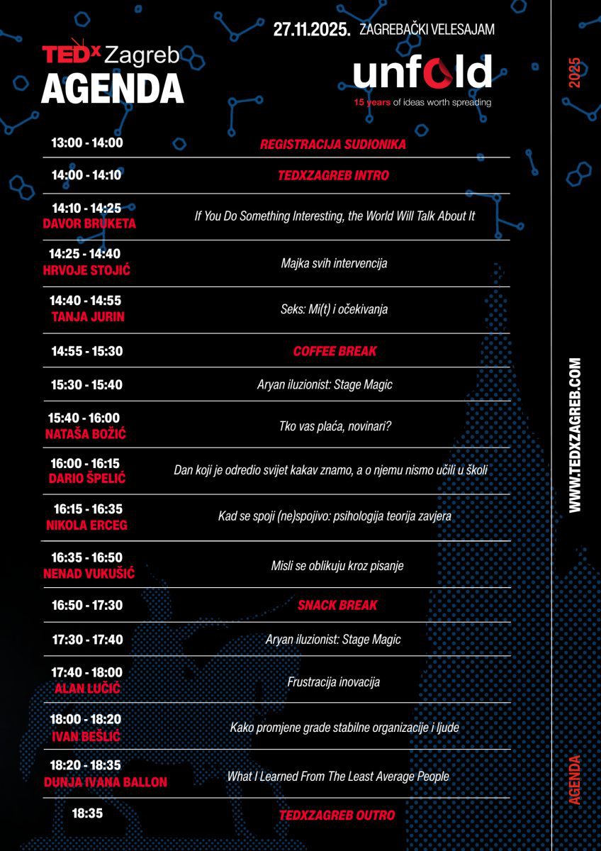 TEDxZagreb 2025 - Agenda